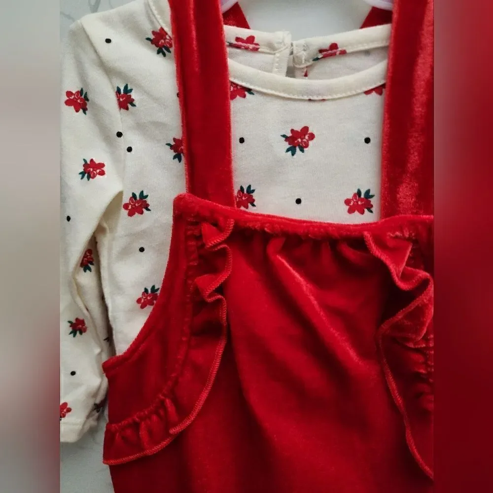 New baby girl Christmas outfit bundle of overall outfit sets